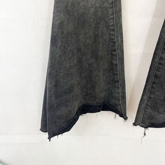 By Together Black Denim High Rise Flare Bell Bottom Jeans Boho Hippie Size Small - Picture 3 of 7